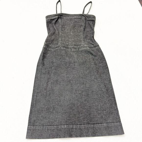 Theory Women's Square Neck Crisp Denim Mini Dress Size 0 - Picture 1 of 6